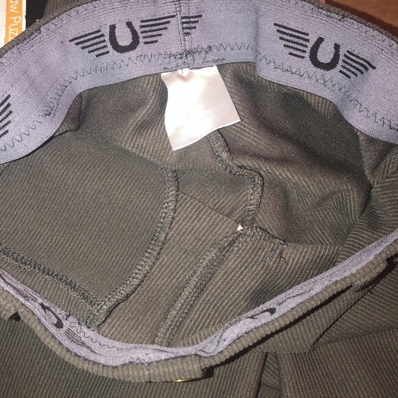 TUFFRIDER LADIES SIZE 26 DARK GREEN RIBBED LOW RISE PULL ON KNEE PATCH BREECH - Picture 9 of 10